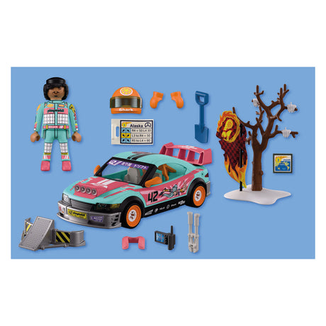 Playmobil – 72062 – set de juego de coches de carreras – 68 piezas – acción deportiva