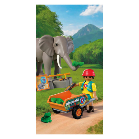 Playmobil animales amigos elefante con cuidador del zoológico - 72068