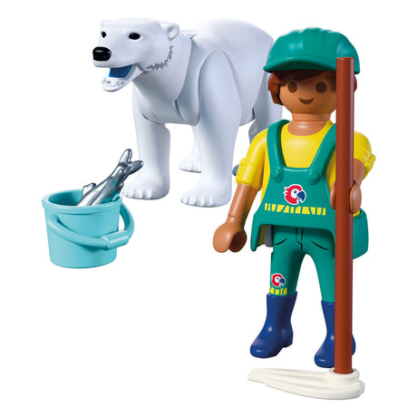 Playmobil animals friends dierentuin ijsbeer en dierenverzorger - 72090