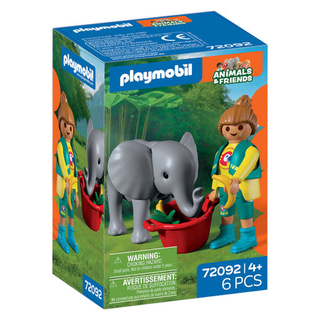 Playmobil animals friends dierentuin babyolifant en dierenverzorger - 72092