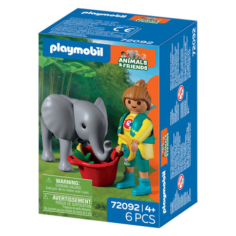 Playmobil animales amigos zoo bebe elefante y cuidador del zoo - 72092
