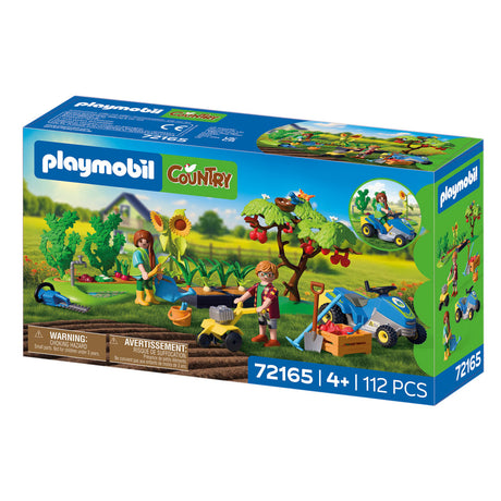Playmobil country speelset moestuin met zitmaaier en appelboom.