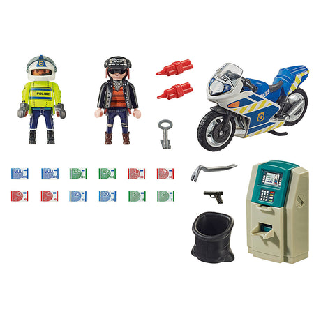 Playmobil City Action - Moto de policía: Juguete de construcción en busca del ladrón de dinero (70572)