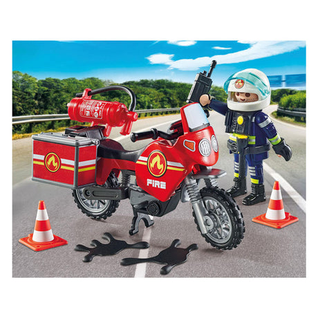 Playmobil 71466 Brigada de fuego de héroes de acción en el sitio del accidente