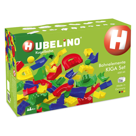 Hubelino pista de mármol kiga set escolar elementos de pista, 156 piezas