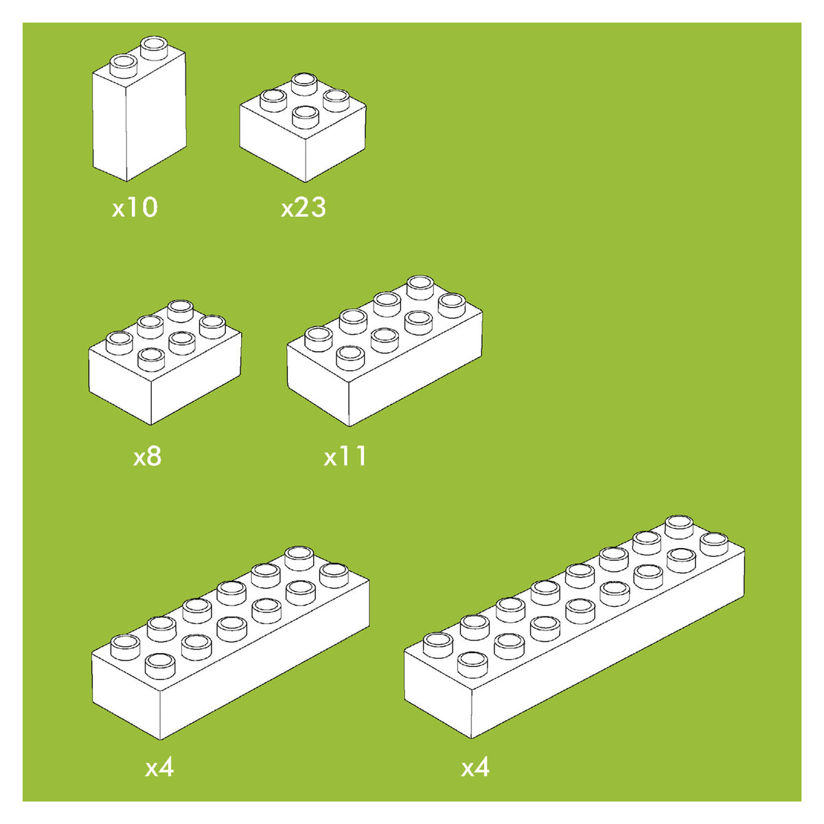 Bloques de construcción Hubelino blanco - 60 uds.