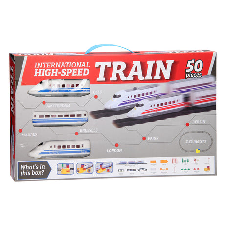 Juego de tren de alta velocidad Johntoy, 50 piezas.