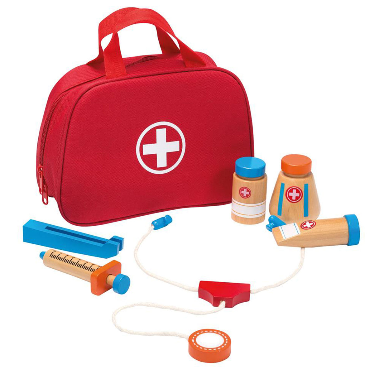 Maletín de médico Joueco con accesorios, 11 uds.
