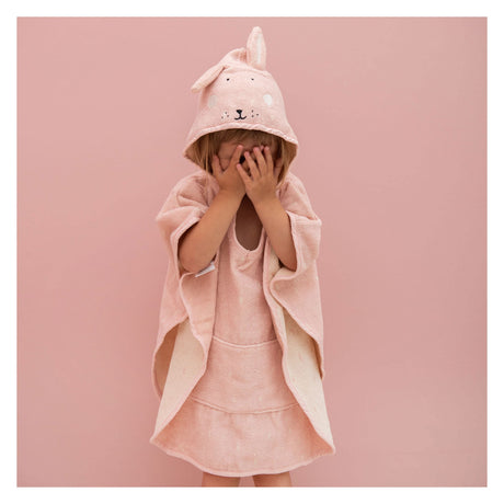 Poncho Trixie - sra. conejo - 100% algodón orgánico - capa de baño infantil con capucha - con bonitos detalles
