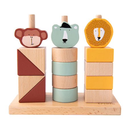Bloques de apilamiento de animales de madera Trixie, 15dlg.