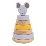Trixie torre apilable de madera - mrs. ratón - juguete apilable de madera - juguetes educativos - para niños niñas - ratón