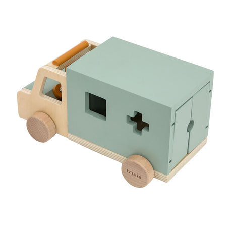 Trixie juguetes de madera - coche ambulancia - coche de juguete para niños - ambulancia - para niños y niñas - fsc