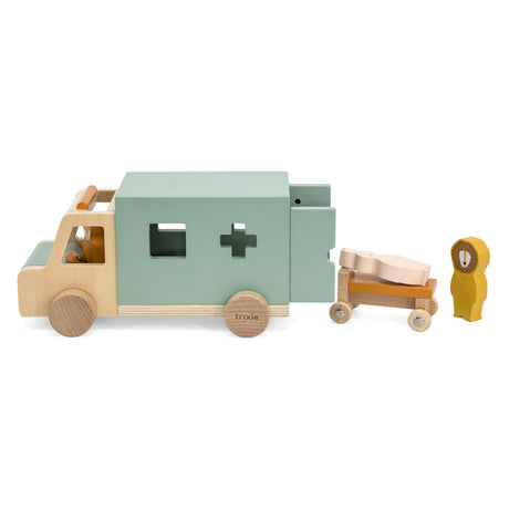 Trixie juguetes de madera - coche ambulancia - coche de juguete para niños - ambulancia - para niños y niñas - fsc