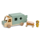 Trixie juguetes de madera - coche ambulancia - coche de juguete para niños - ambulancia - para niños y niñas - fsc