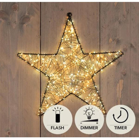 Anna's collection star metal 300led flash ip44 transformador con temporizador y atenuador 36cm blanco cálido clásico cálido