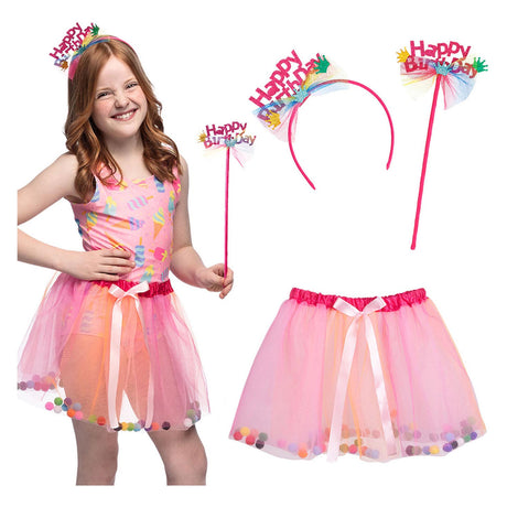 Conjunto de disfraz de feliz cumpleaños rosa hada de Boland