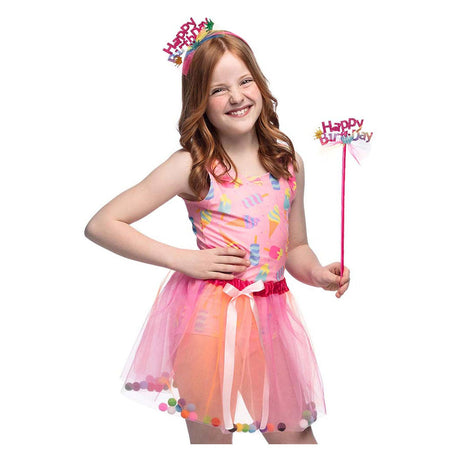 Conjunto de disfraz de feliz cumpleaños rosa hada de Boland