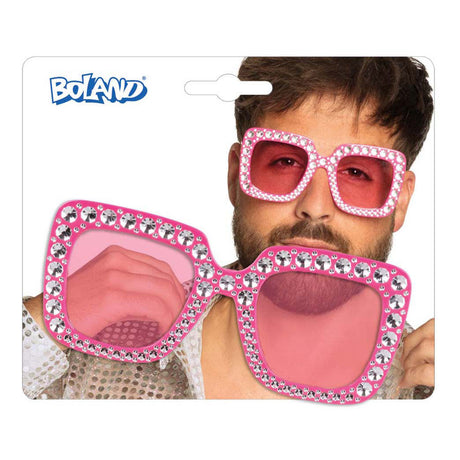 Gafas de fiesta Boland bling bling rosa brillante