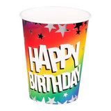 Vasos de papel Boland feliz cumpleaños 210ml, 10 uds.