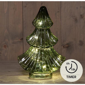 Anna's collection árbol de Navidad led cristal verde h24cm