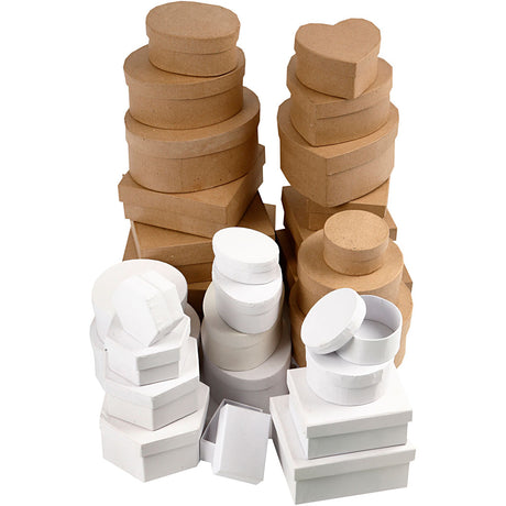 Creativ Company cajas marrones y blancos 6.5-18 cm, 30.