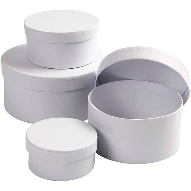Empresa creativa https: www.cchobby.nl cajas-redondas-tamaño-8x4-10x5-12x6-14x7-cm-blanco-4-piezas-1-juego