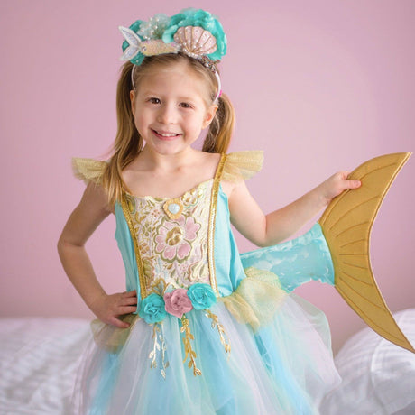 Disfraz de sirena con cola grandes pretendientes, 5-6 años