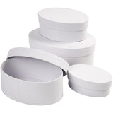 Creativ company creotime cajas ovaladas de cartón 10-12-14-16 cm blanco 4 piezas