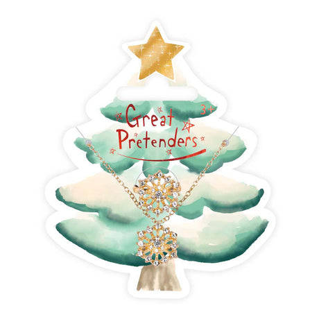 Juego de collar y anillo de copo de nieve Great Pretenders - 2 piezas.