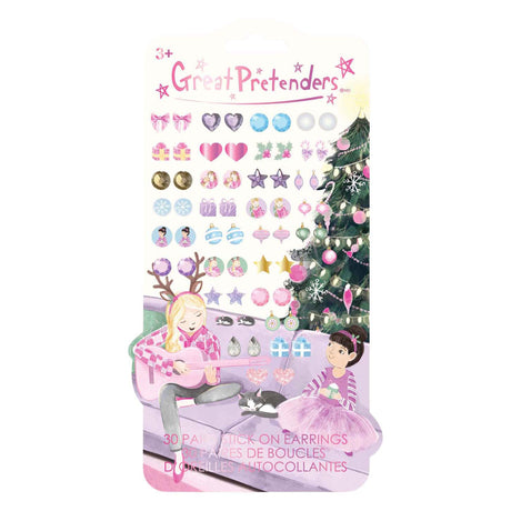 Pendientes adhesivos navideños Great Pretenders - 30 piezas.