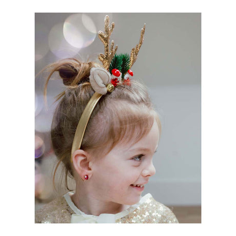 Diadema navideña dorada de Rudolph para niños de Great Pretenders Holiday