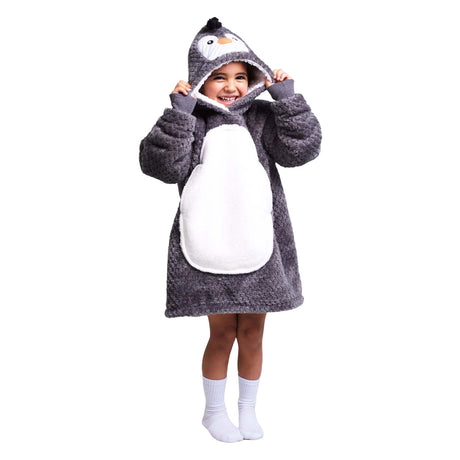 Noxxiez sudadera con capucha de peluche pequeño pingüino, 3-6 años