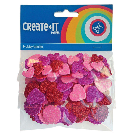 Pegatinas de espuma Haza Barbablanca corazones y círculos, 132ud.