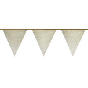 Bandera haza barba blanca linea oro brillo, 6 mtr.