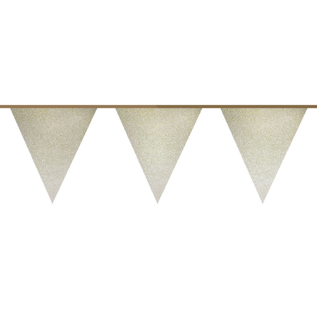 Bandera haza barba blanca linea oro brillo, 6 mtr.