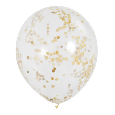 Globos de confeti Haza de Barbablanca dorados, 6 uds.