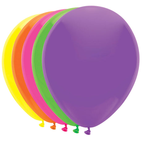 Globos Haza Barbablanca 5 colores neón, 10 uds.