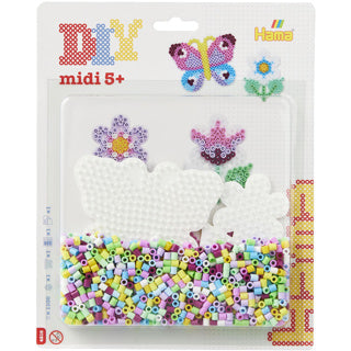 Juego de cuentas para planchar Hama midi mariposa, 1100 uds.