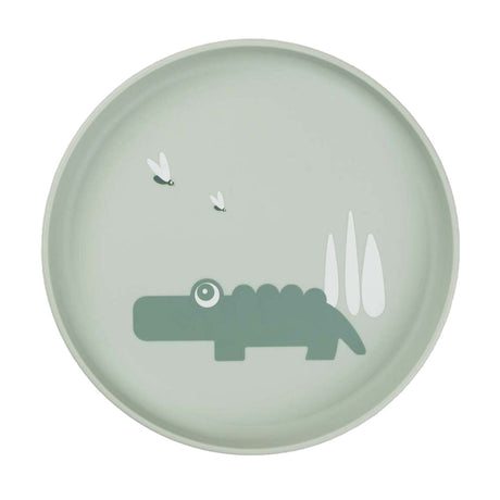 Hecho por ciervo plato infantil croco verde