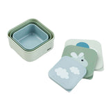 Caja de snacks Done by Deer Happy Clouds verde, 3 uds.