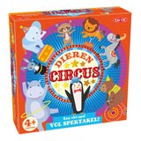 Tactic animal circus - juego de mesa - juego familiar - tablero de juego extra grande con un diámetro de 60 cm - 5 animales de madera - 4 grandes carpas de reunión de 24x24 cm - a partir de 4 años
