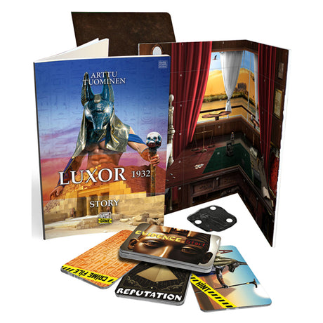 Táctica escena del crimen Luxor 1932 – juego de mesa – juego de crimen – misterio arqueológico en Egipto – investigación y deducción en profundidad – serie de escena del crimen – juego Storm Studio – 1 o más jugadores – a partir de 18 años