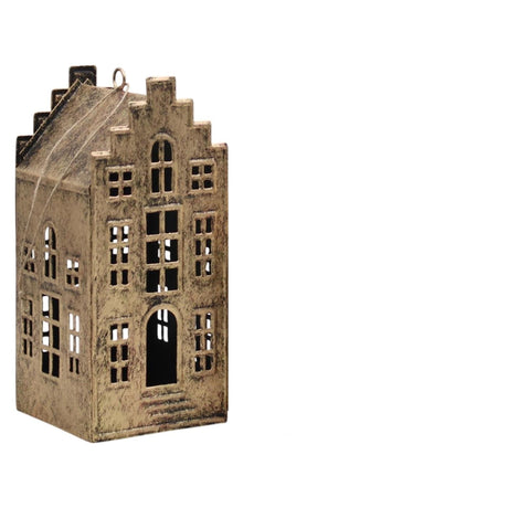 Ambiente de mansión casa colgante decorativa oro antiguo 6x6x14,5cm