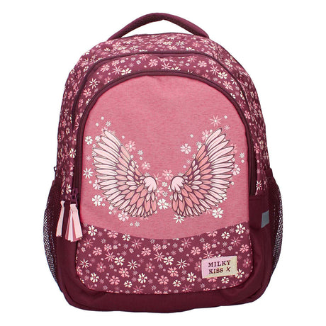 Mochila Milky Kiss flores silvestres, 3 compartimentos