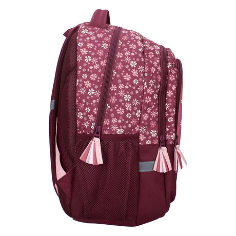 Mochila Milky Kiss flores silvestres, 3 compartimentos