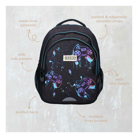 Mochila Vadobag scooter con estampado de cara de juego