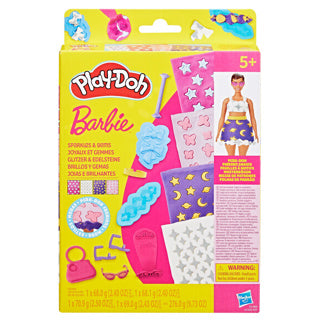 Pack de patrones play-doh barbie brillo y piedras preciosas - set de recarga - plastilina