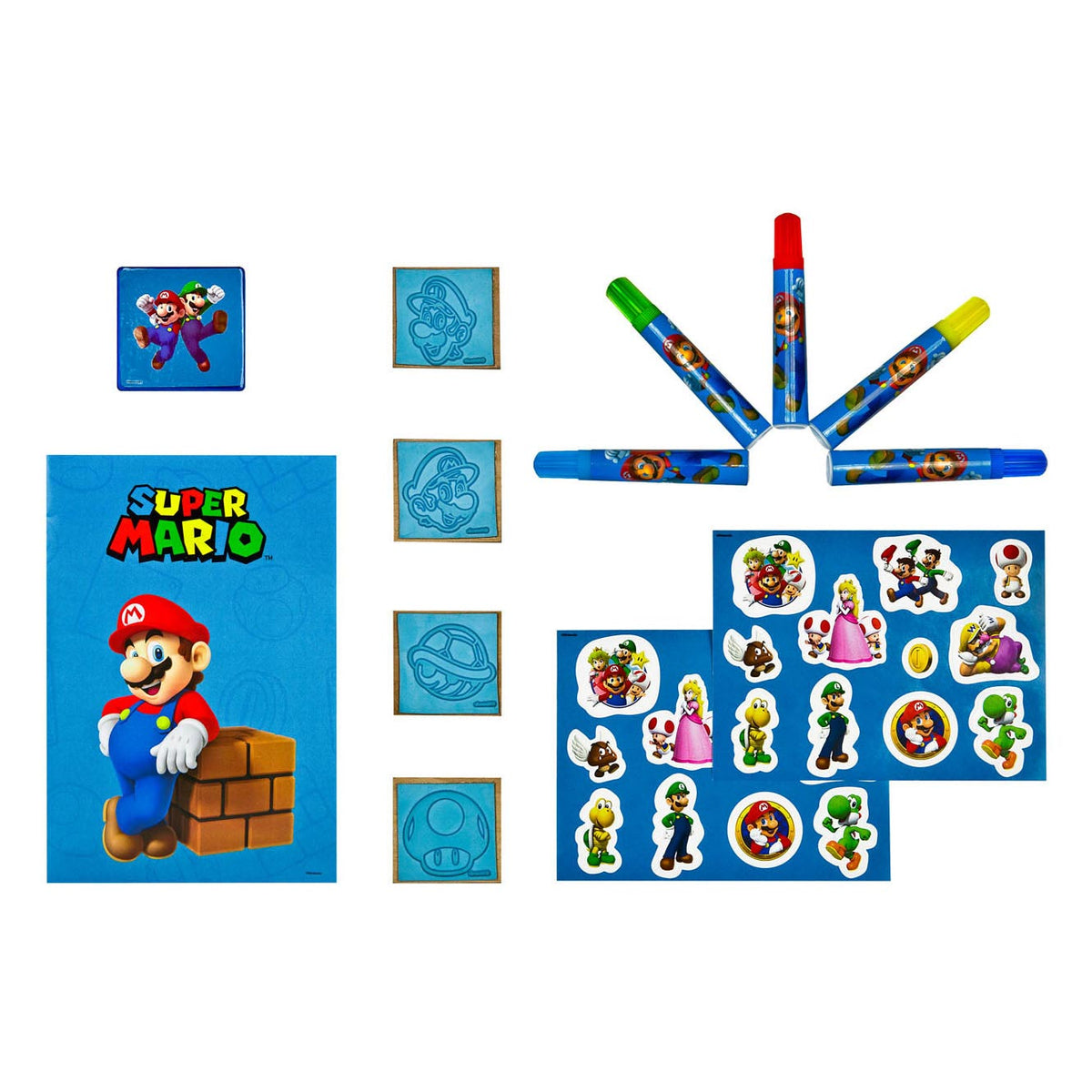 Conjunto de mega sellos de super mario bajo cubierta