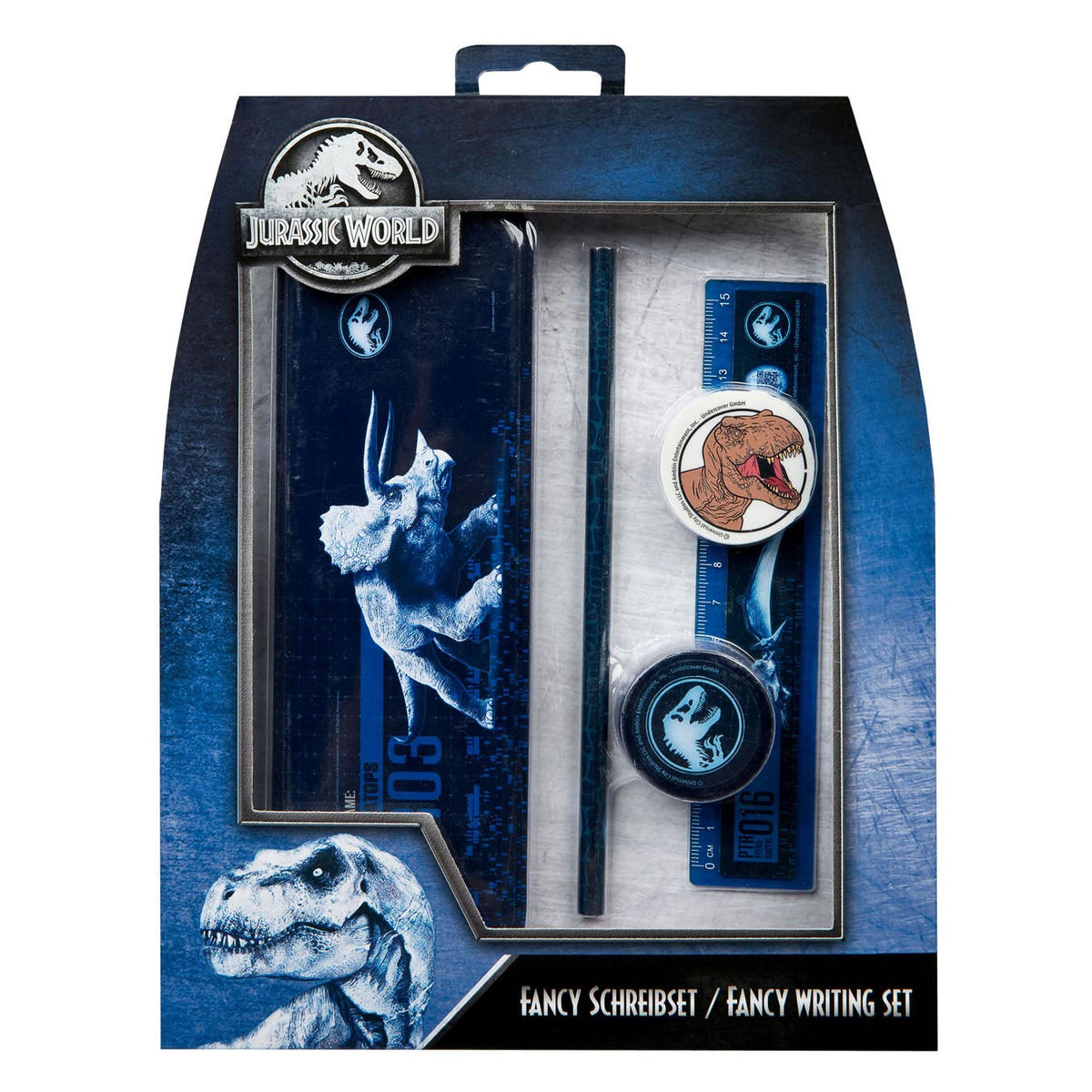Juego de escritura elegante Undercover Jurassic World, 5 piezas.
