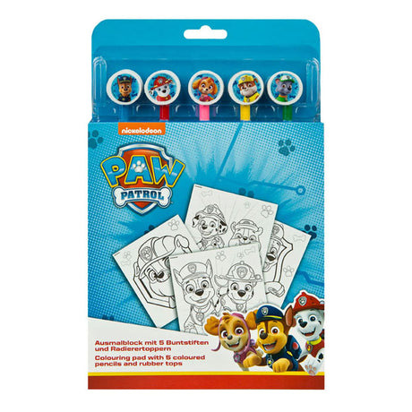 Patrulla de patas de bloque de color encubierto con 5 lápices de colores